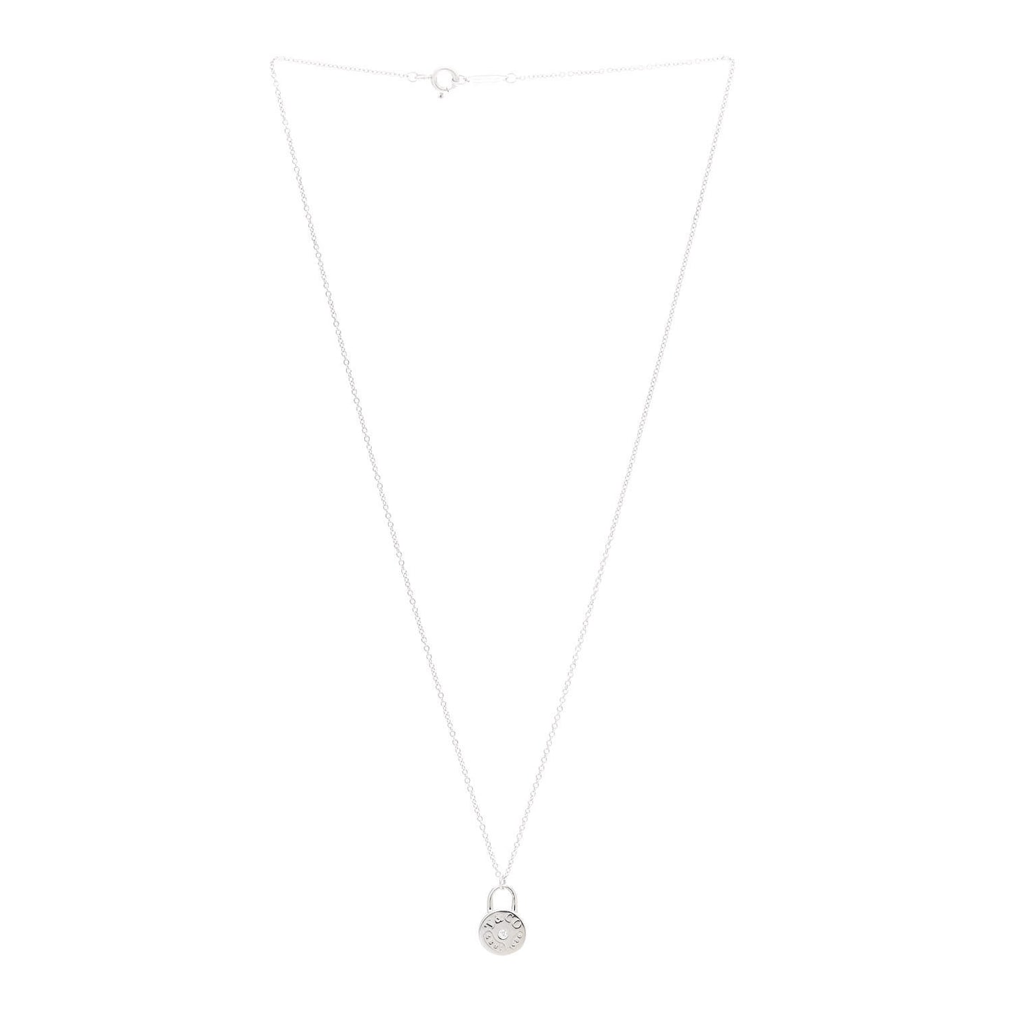 Sterling Silver Diamond 1837 Circle Lock Necklace