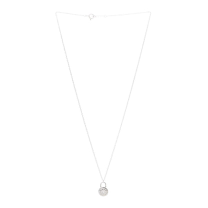 Tiffany Sterling Silver Diamond 1837 Circle Lock Necklace 3 of 5