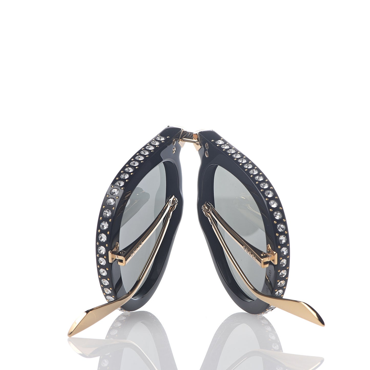 Acetate Crystal Foldable Aviator Sunglasses GG0307S Black