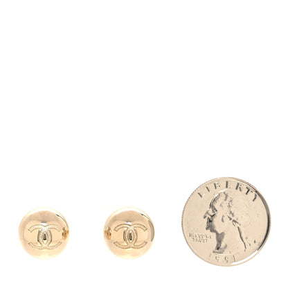 Chanel Metal Bead CC Stud Earrings Gold 2 of 4