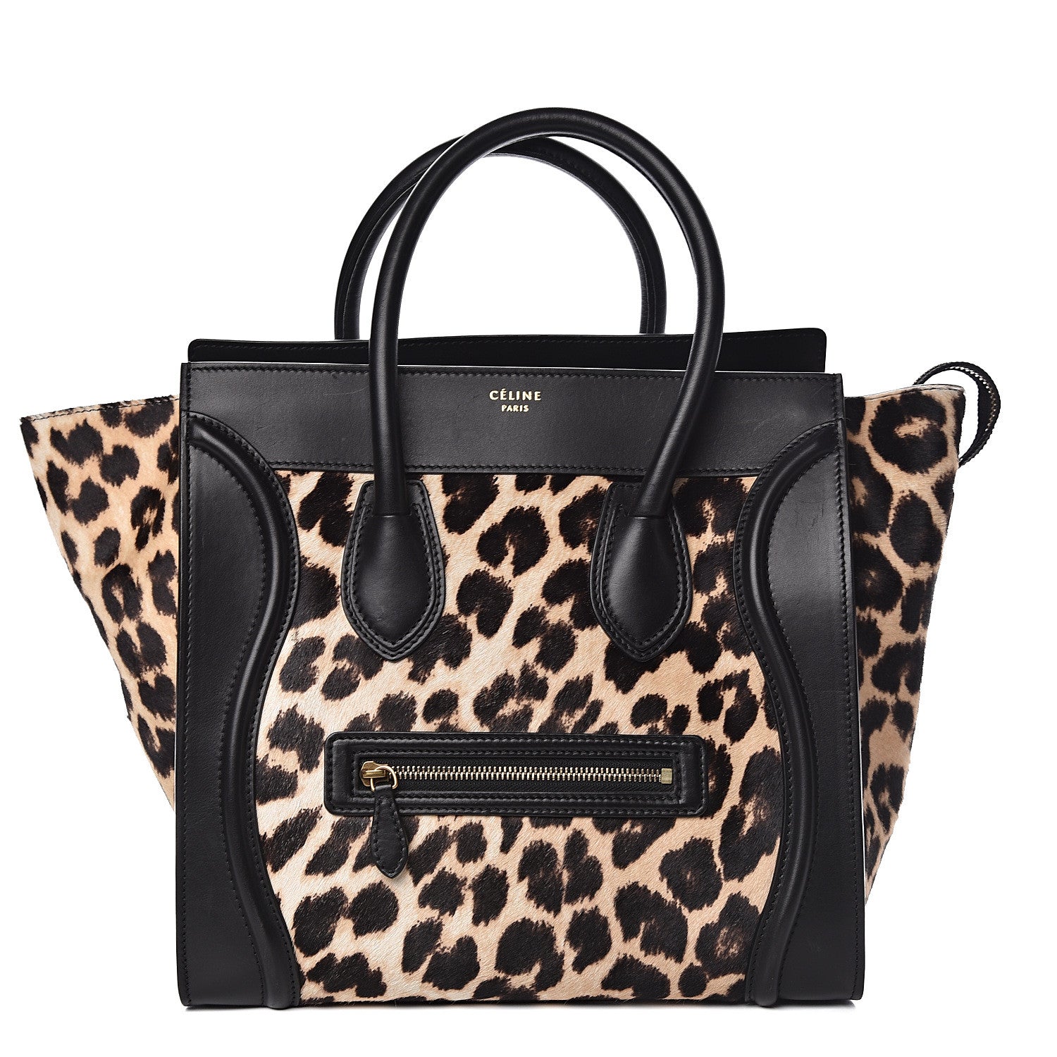Celine Leopard Pony Hair Mini Luggage Brown 1 of 13