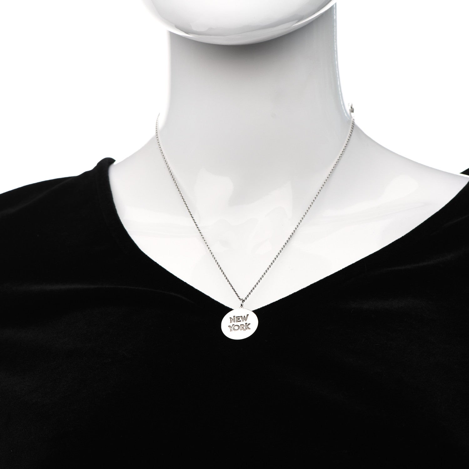 Tiffany Sterling Silver New York Round Tag Necklace 2 of 4