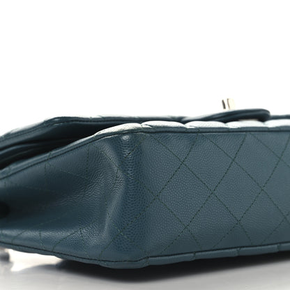 Chanel Caviar Quilted Medium Double Flap Turquoise 9 of 11