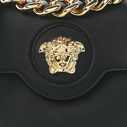 Versace Grained Calfskin Small La Medusa Top Handle Bag Black 8 of 11