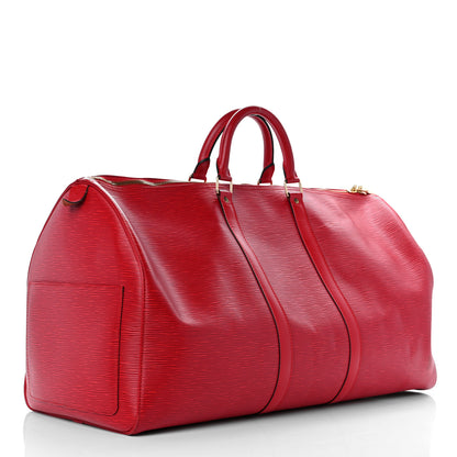 Louis Vuitton Epi Keepall 55 Castillan Red 2 of 13