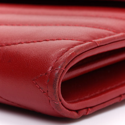 Saint Laurent Lambskin Y Quilt Monogram Large Loulou Flap Wallet Rouge Eros 8 of 13