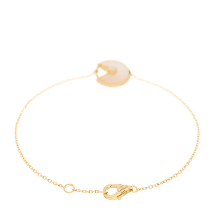 Cartier 18K Yellow Gold Diamond Mother of Pearl Amulette de Cartier Bracelet 2 of 3