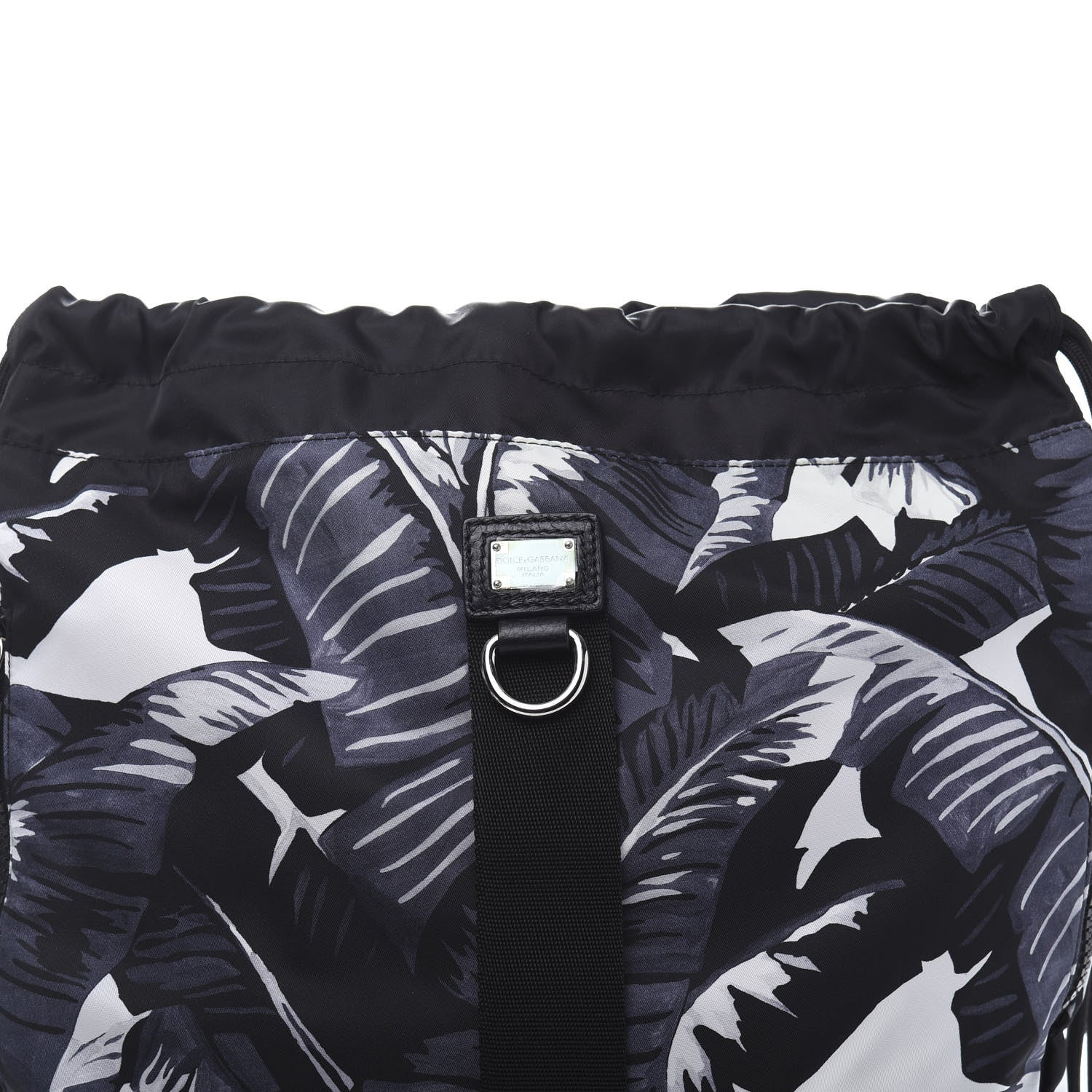 Dolce & Gabbana Nylon Printed Drawstring Backpack Black 9 of 9
