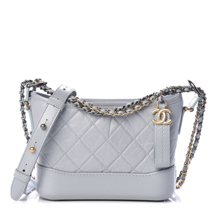 Chanel Aged Calfskin Quilted Small Gabrielle Hobo Light Blue 1 of 11