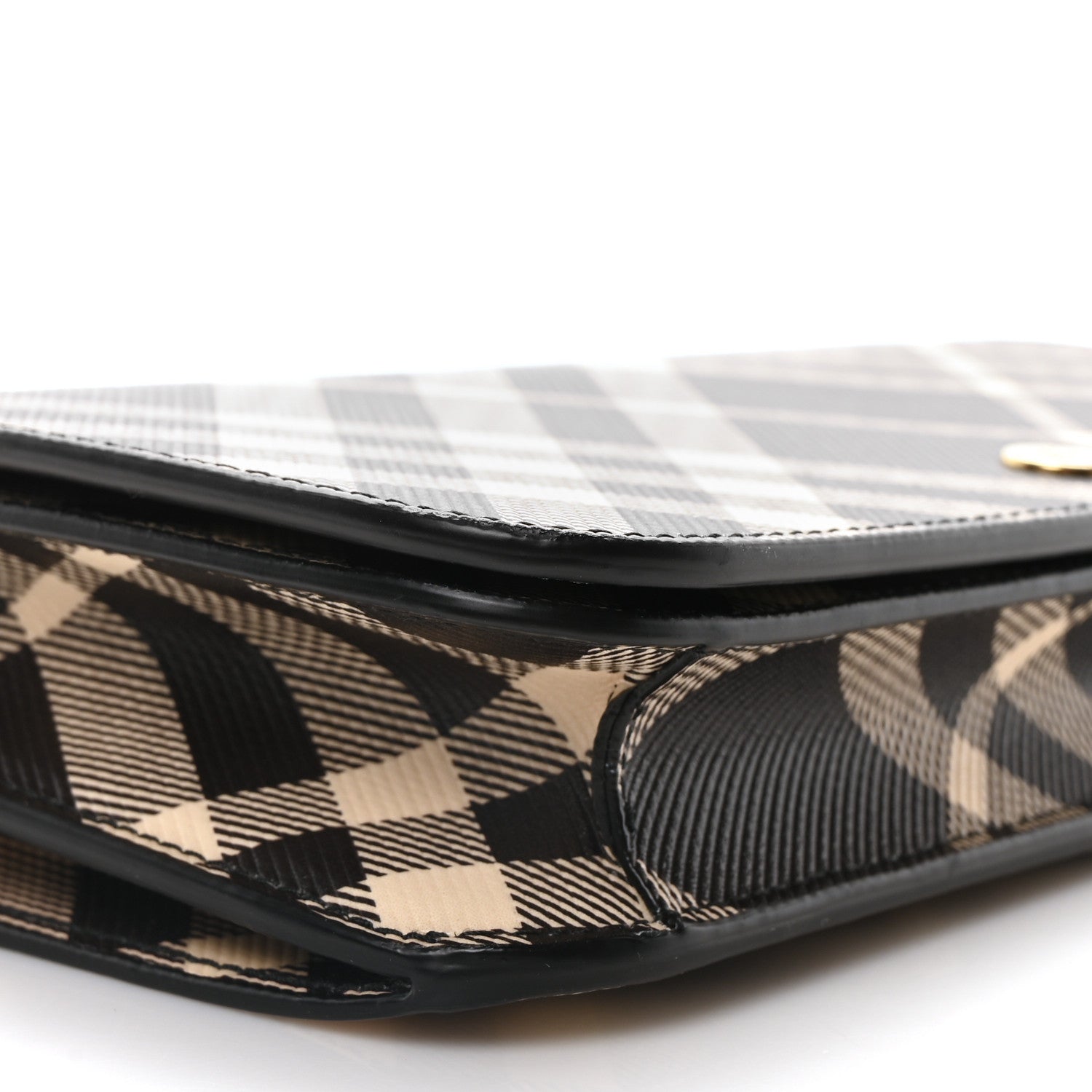Burberry Check Chain Strap Wallet Black Calico 8 of 9