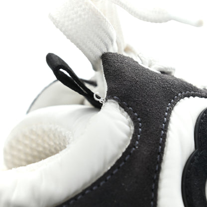 Chanel Nylon Suede Calfskin CC Sneakers 36 White Dark Grey 10 of 12
