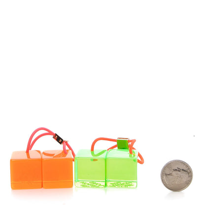 Louis Vuitton Resin Fluo Robert Wilson Hair Cubes Green Orange 2 of 8