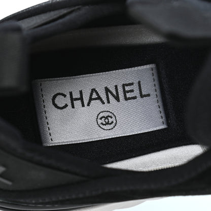 Chanel Velvet Calfskin Mixed Fibers CC Sneakers 37 Black 7 of 8
