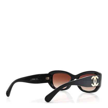 Chanel Acetate Rectangle Sunglasses 5493-A Black 4 of 7