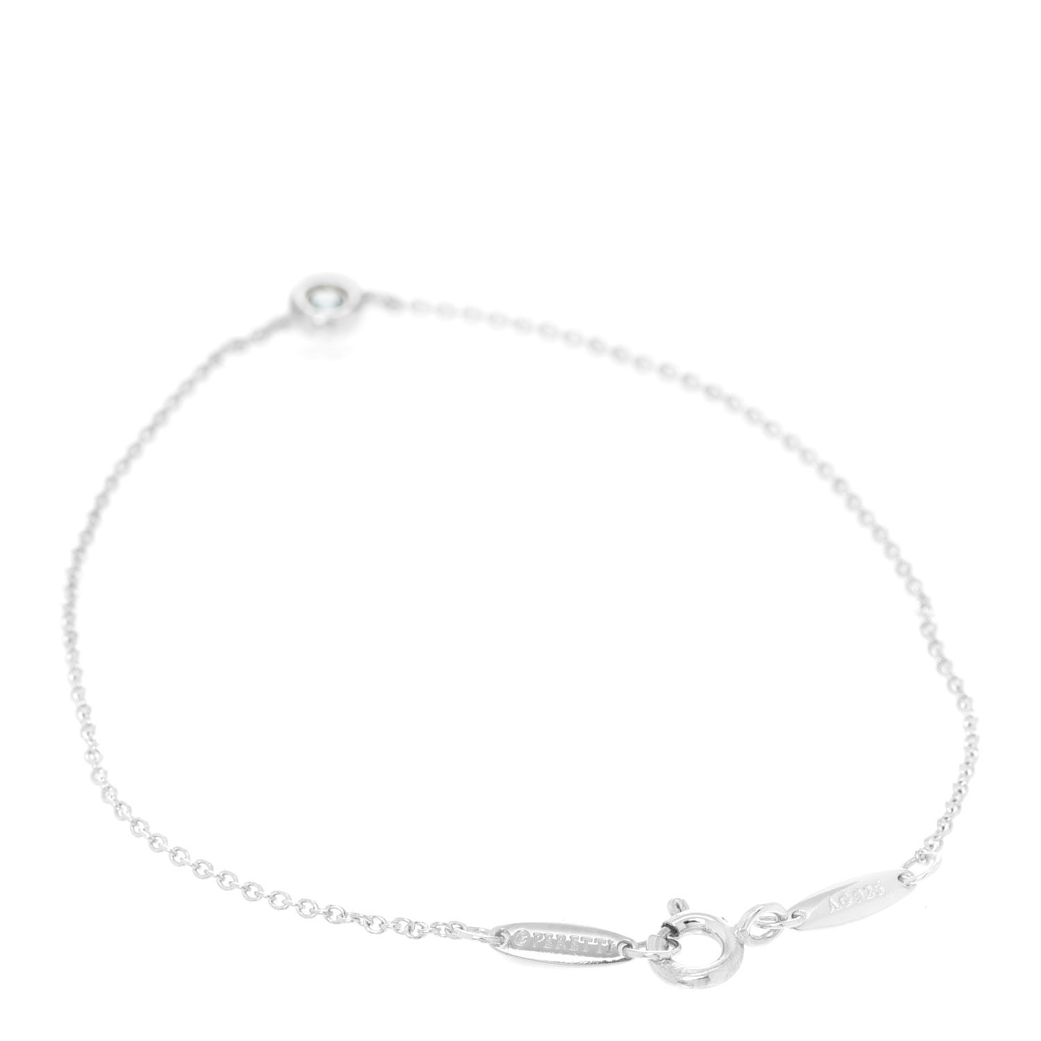 Tiffany Sterling Silver Aquamarine Elsa Peretti Color By The Yard Bracelet 3 of 6