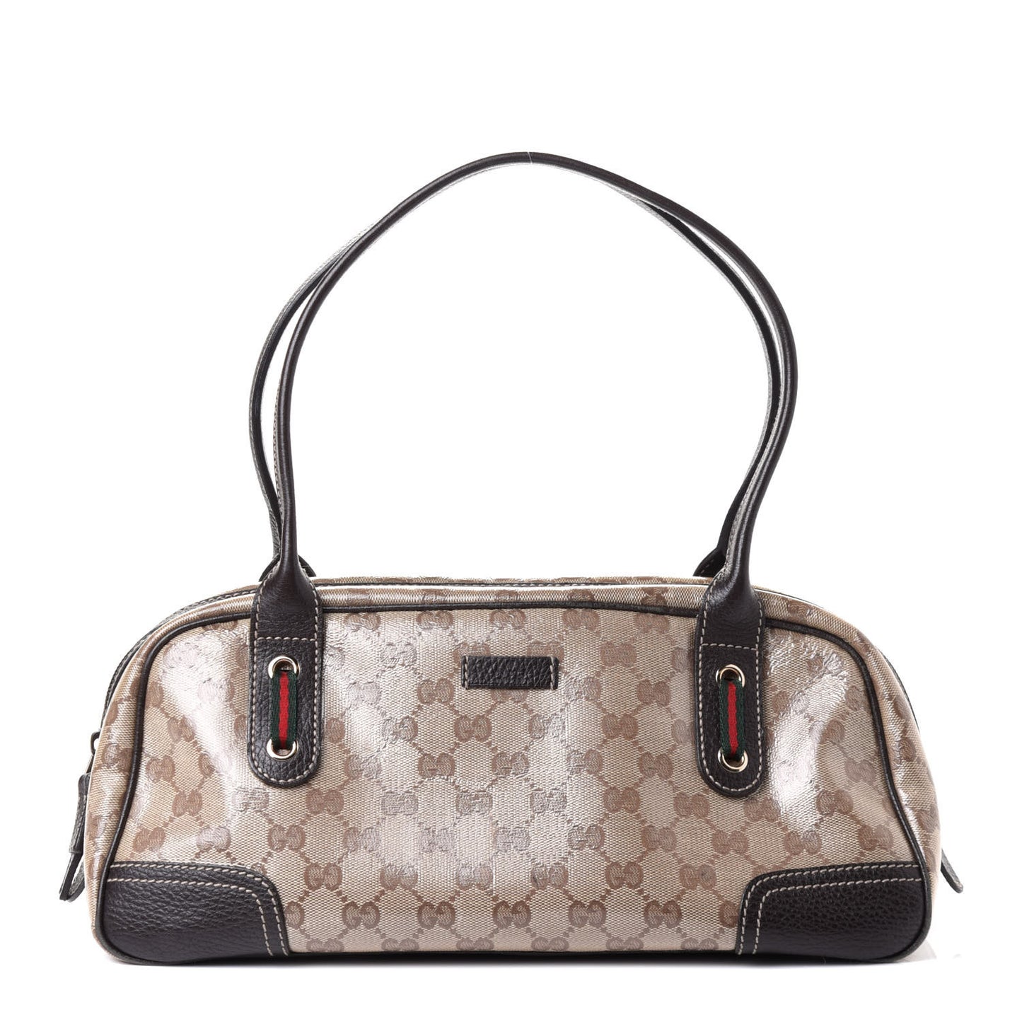 Crystal Monogram Web Princy Boston Brown