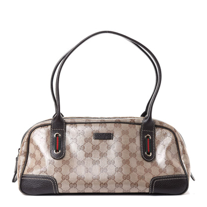 Gucci Crystal Monogram Web Princy Boston Brown 1 of 4