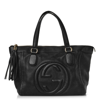 Gucci Pebbled Calfskin Small Soho Top Handle Bag Black 1 of 13