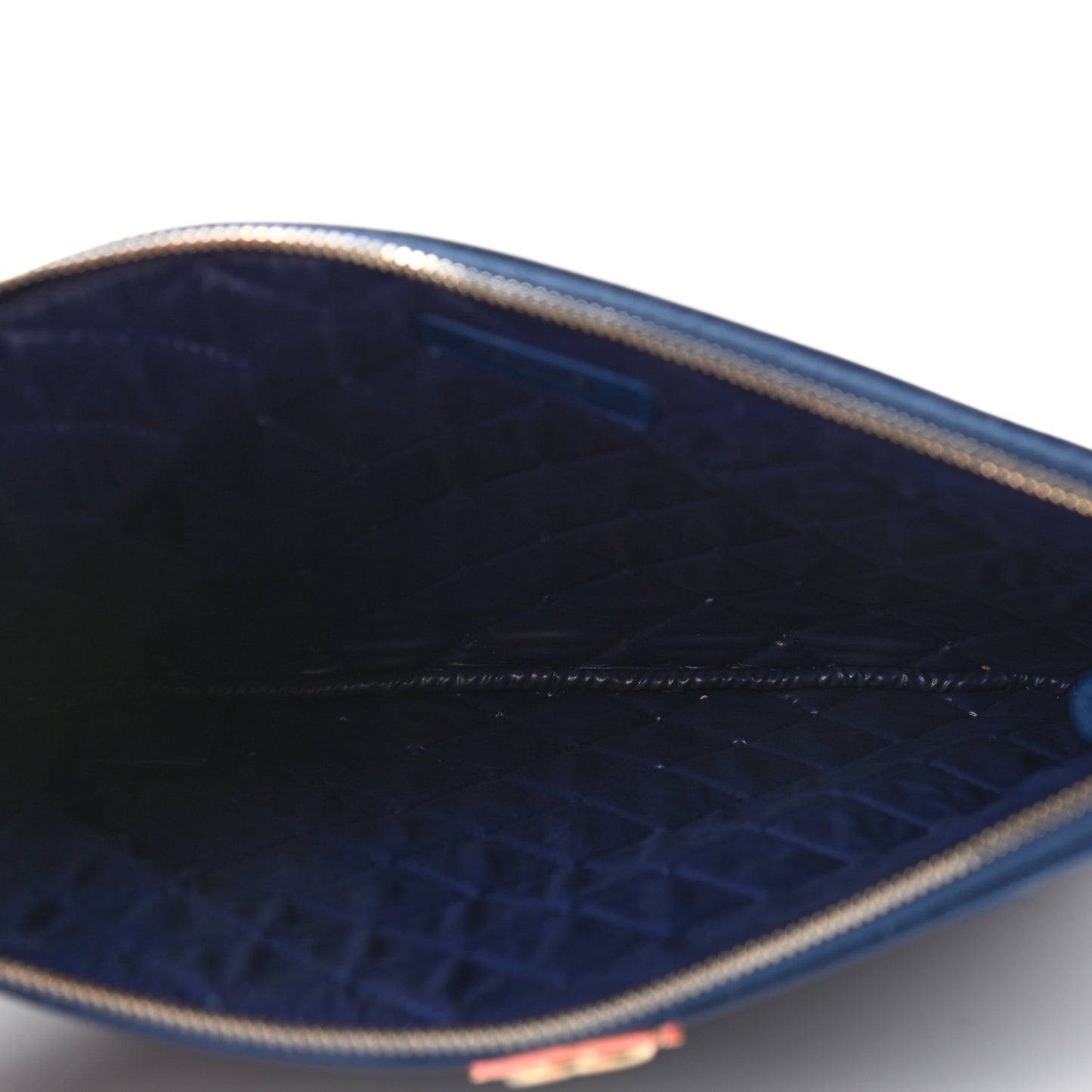 Caviar Quilted Medium Boy Cosmetic Case Blue