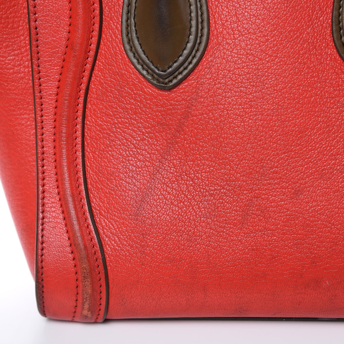 Goatskin Nano Tri-Color Luggage Red