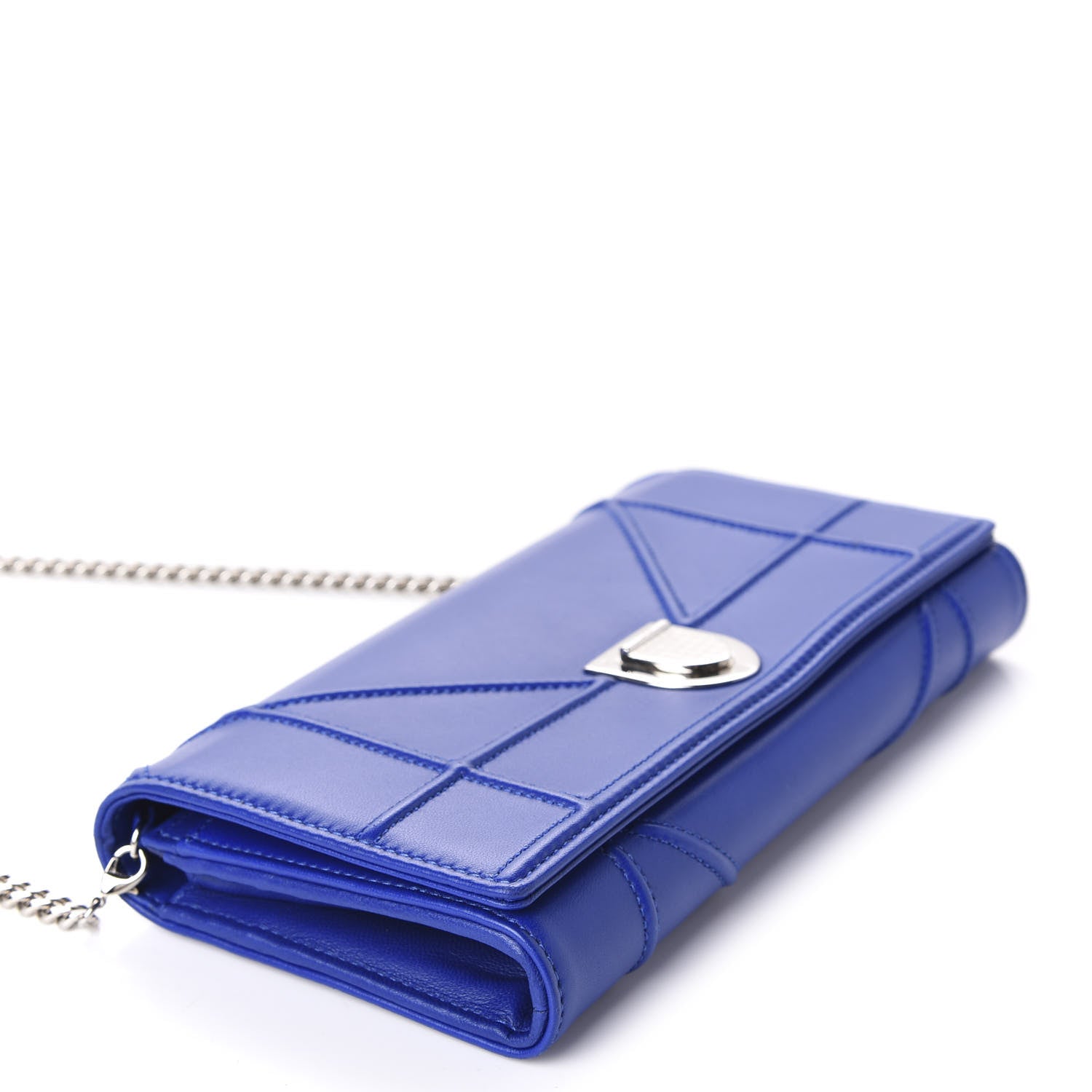 Christian Dior Lambskin Diorama Croisiere Chain Wallet Blue 4 of 11