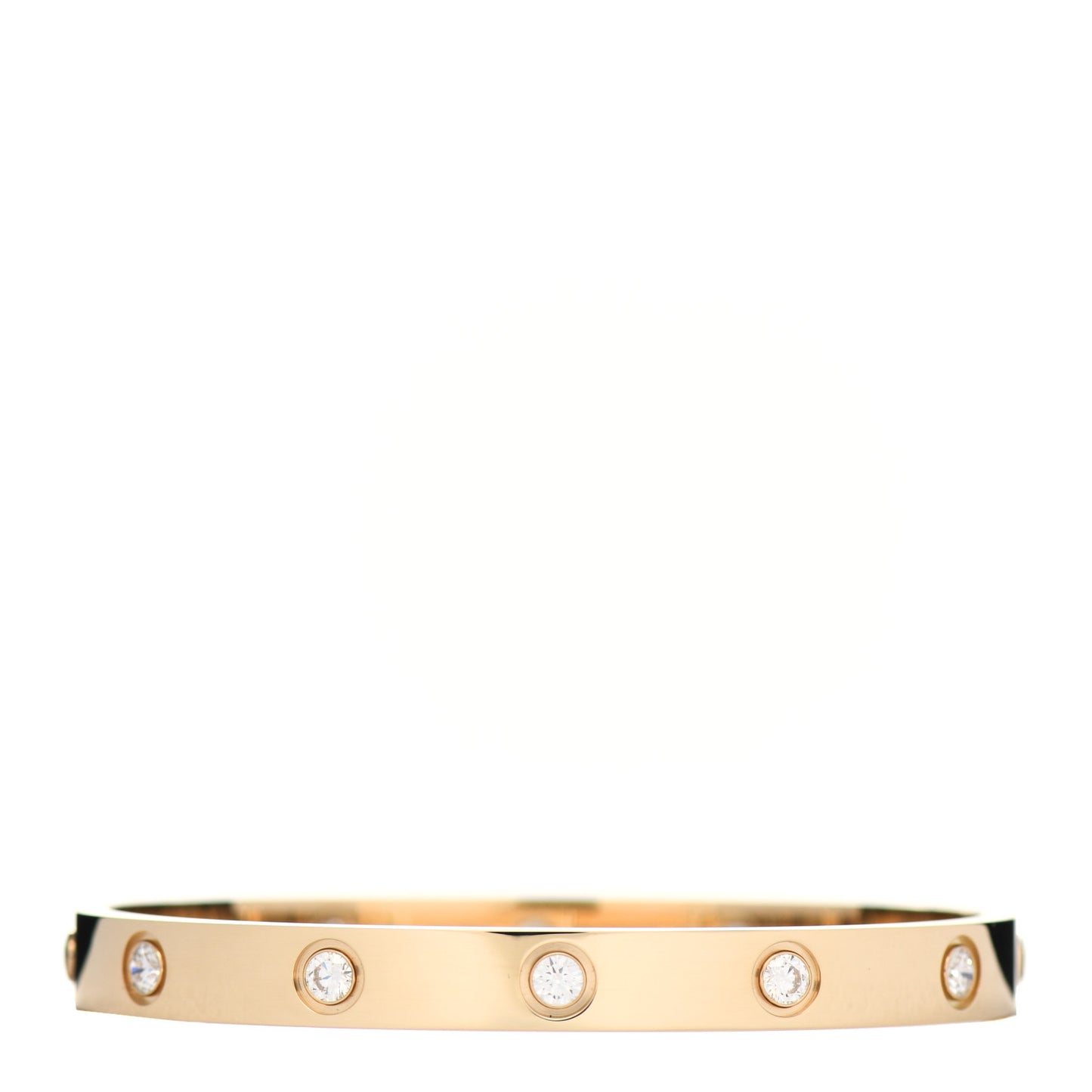 18K Yellow Gold 10 Diamond LOVE Bracelet 16