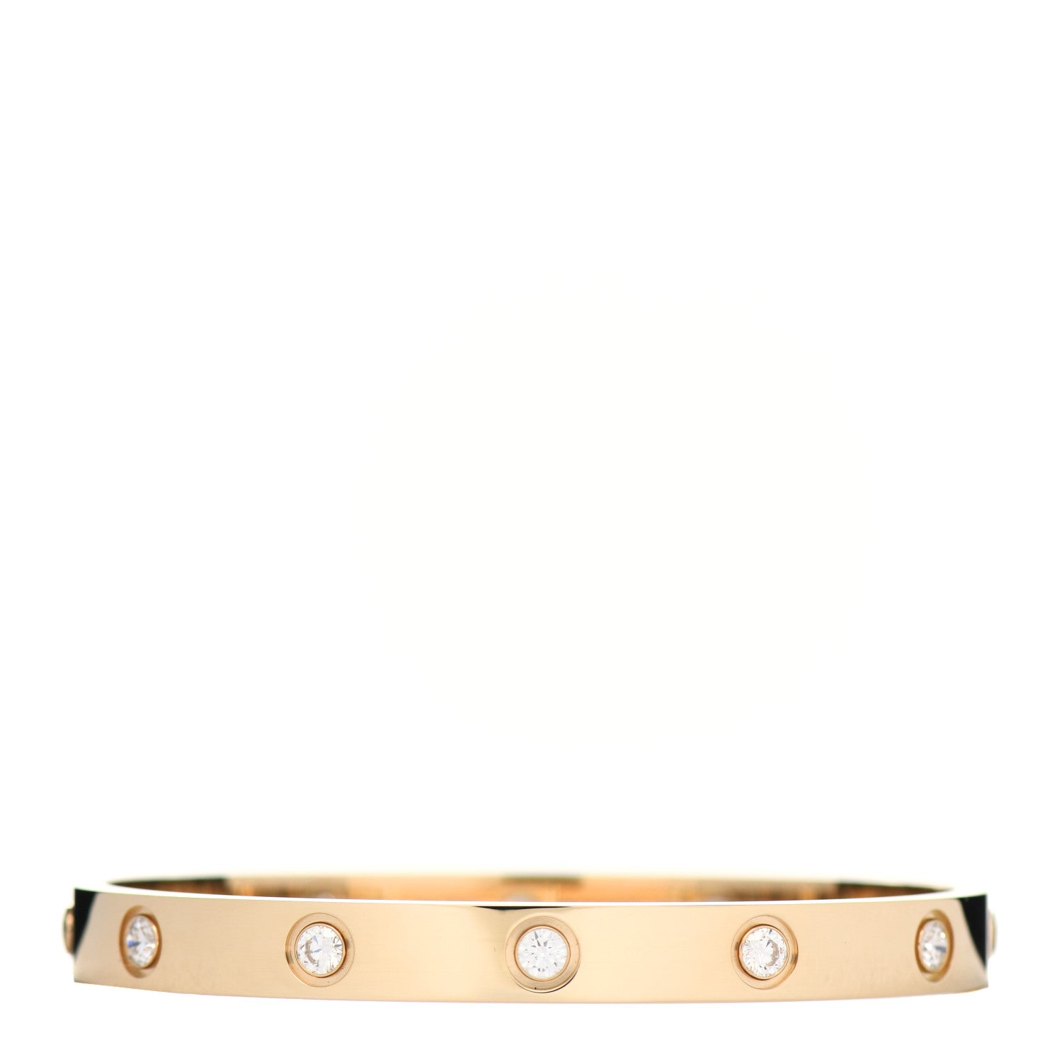 Cartier 18K Yellow Gold 10 Diamond LOVE Bracelet 16 1 of 4
