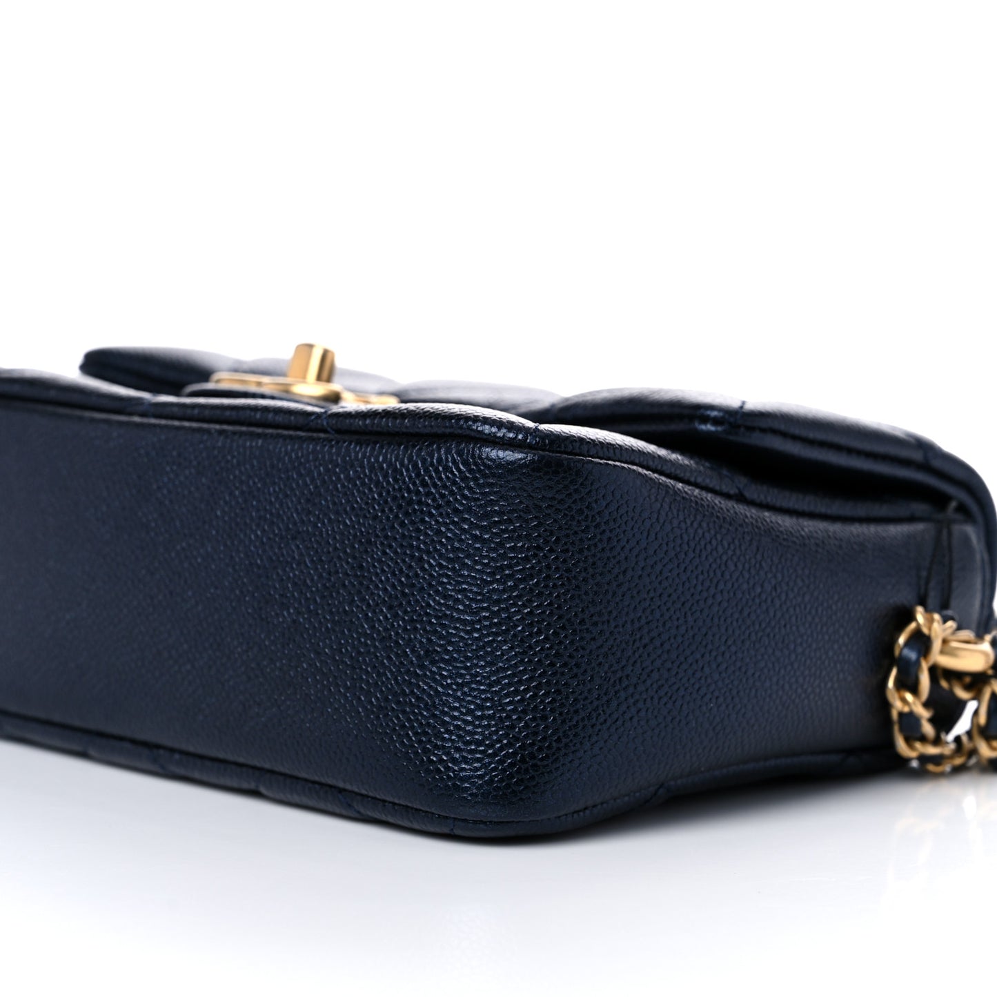 Iridescent Caviar Quilted Mini My Perfect Flap Black