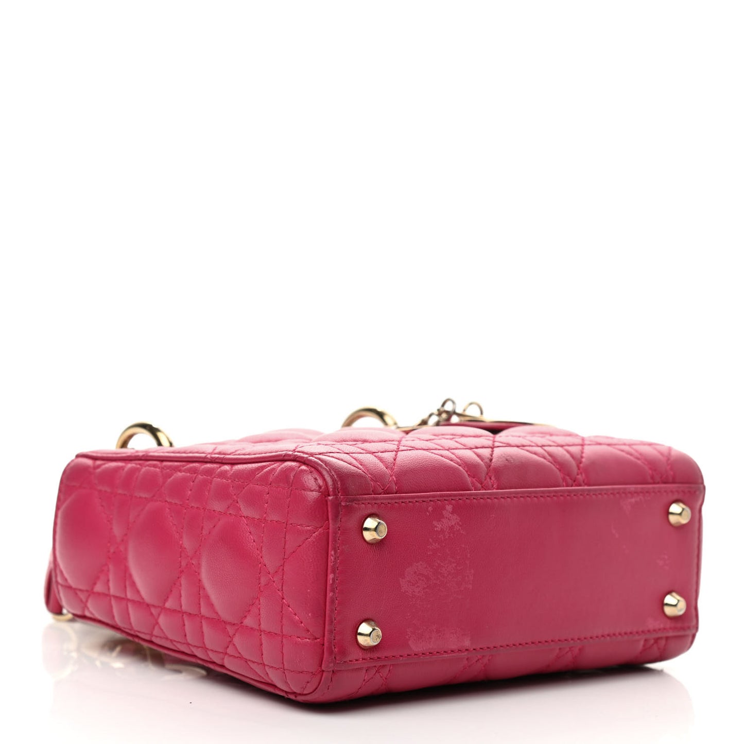 Lambskin Cannage Mini Lady Dior Fuchsia