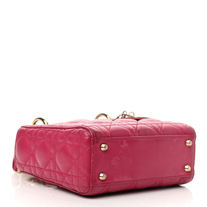 Christian Dior Lambskin Cannage Mini Lady Dior Fuchsia 3 of 15