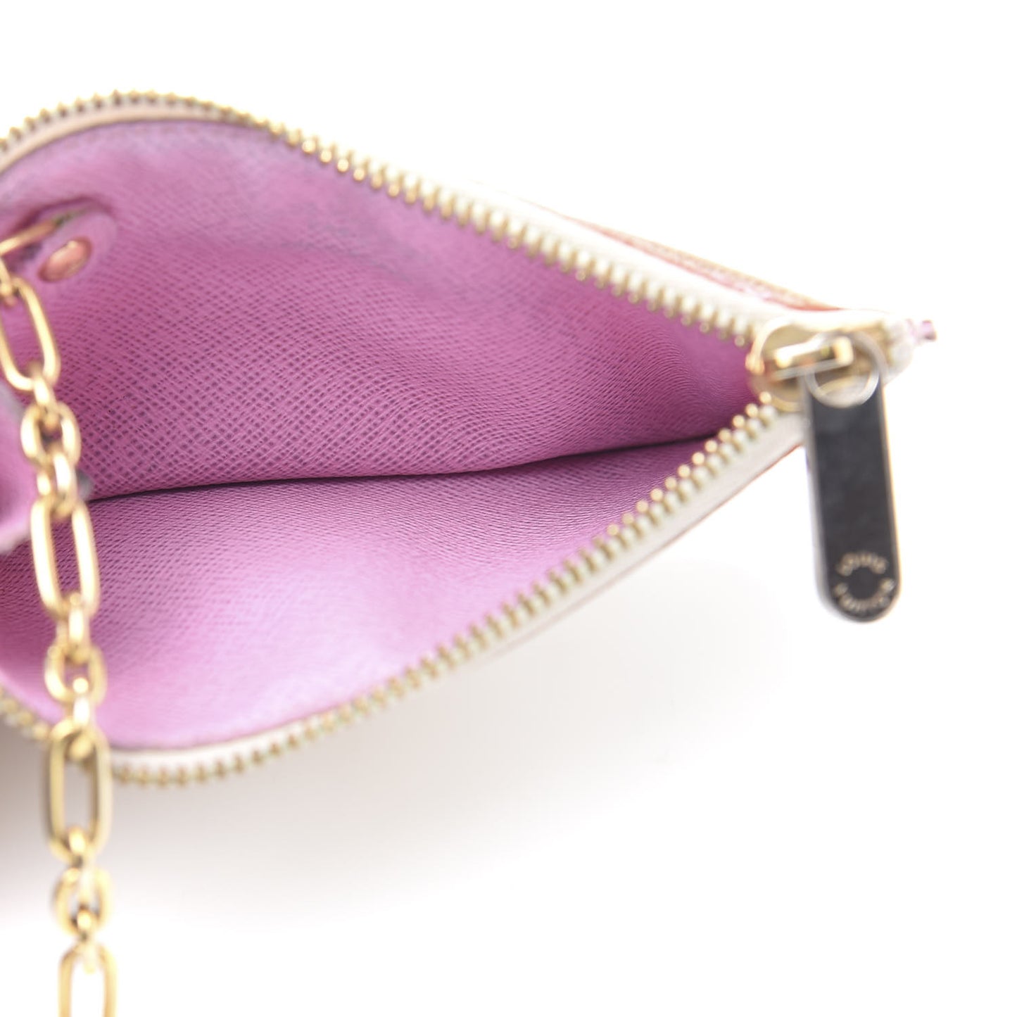 Monogram Multicolor Key Pouch White Litchi