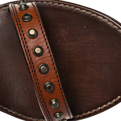 Saint Laurent Calfskin Studded Sandal Pumps 36 Brown 9 of 11