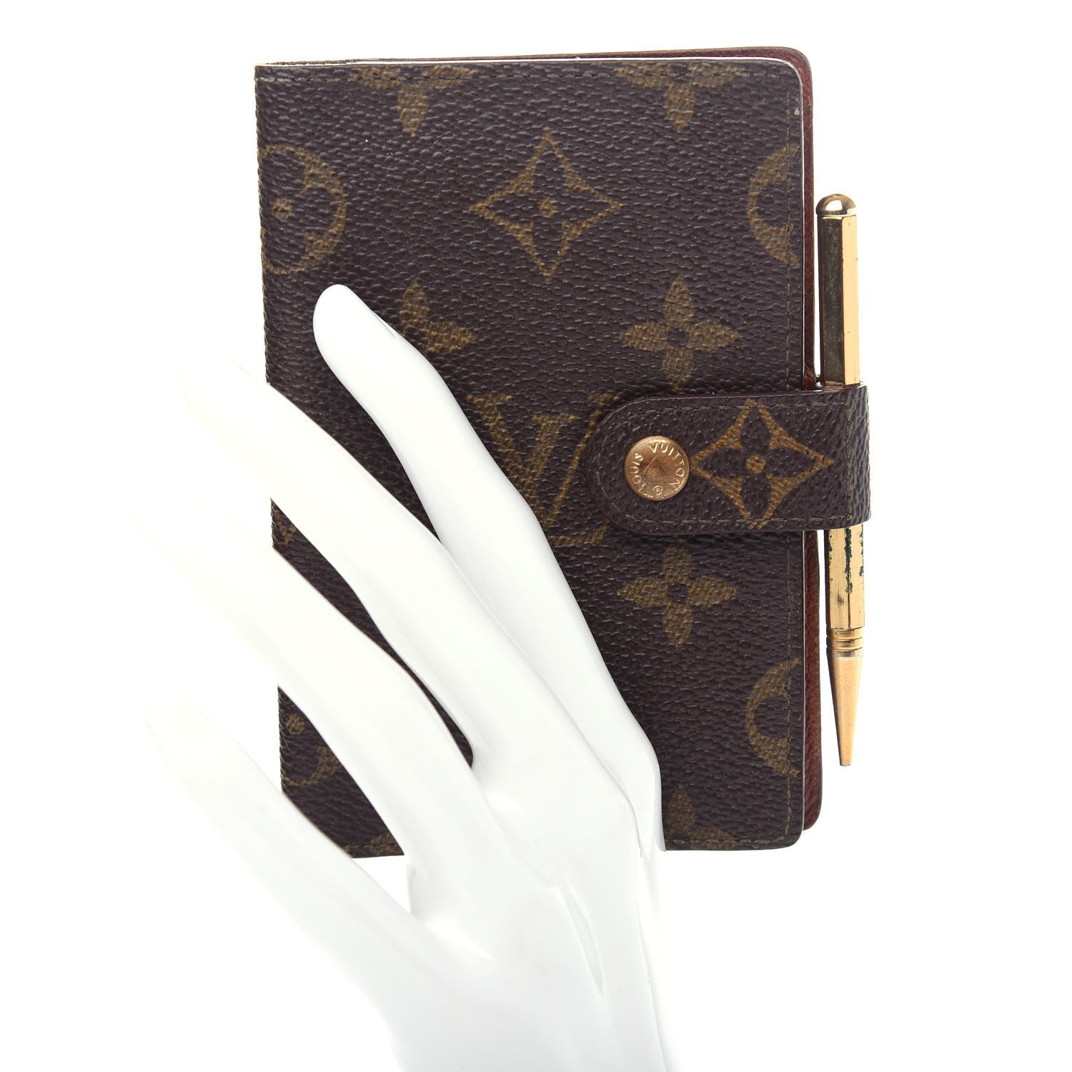 Louis Vuitton Monogram Mini Agenda Cover w Pencil 2 of 9