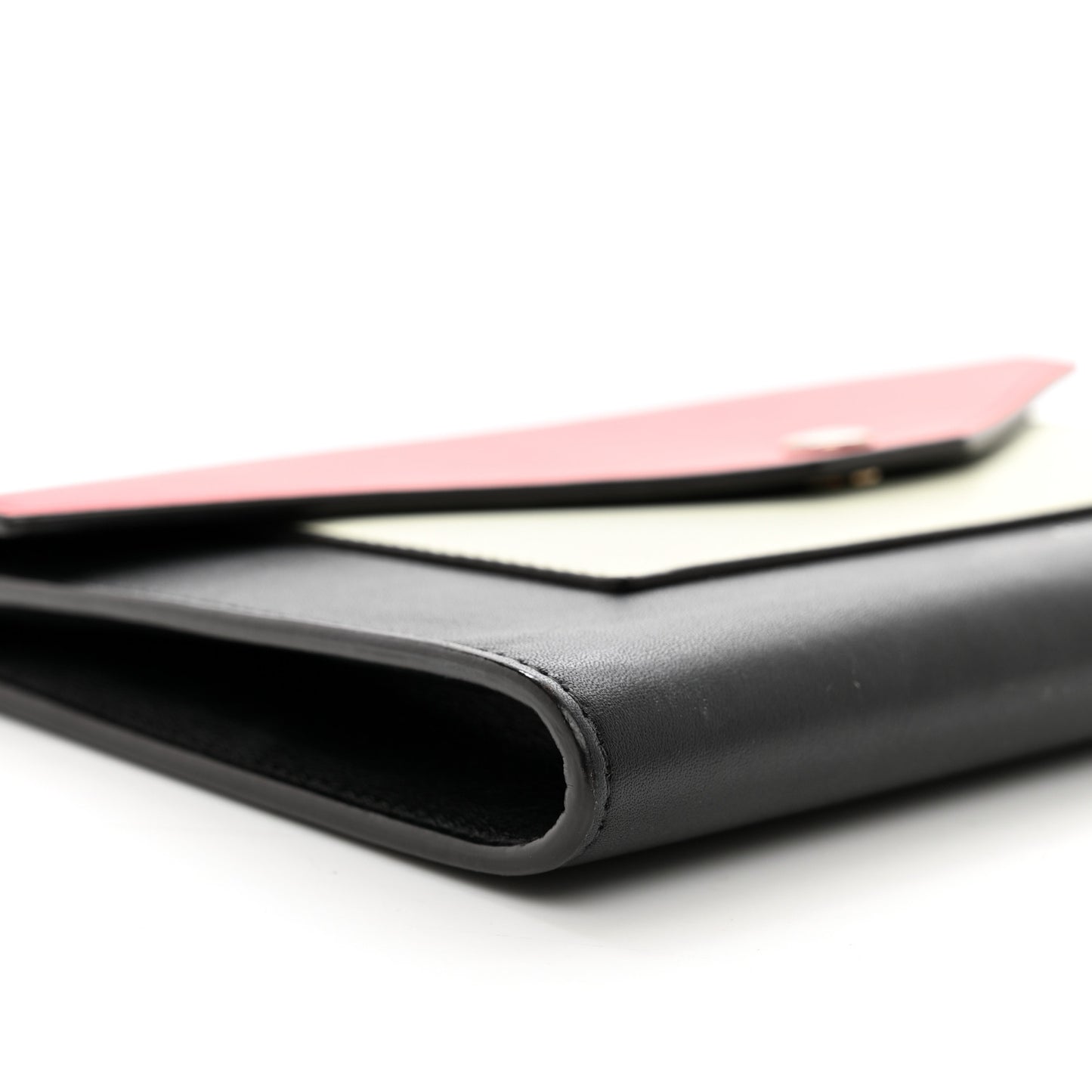 Shiny Calfskin Clutch on a Chain Multicolor