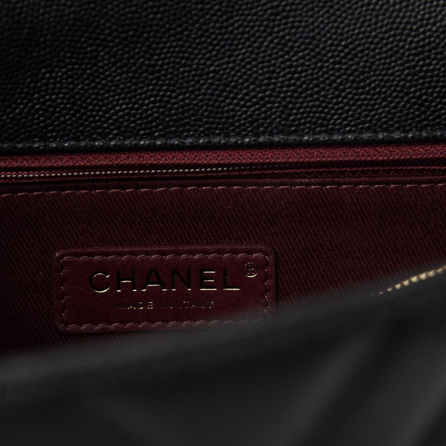 Caviar Chevron Quilted Small Coco Handle Flap Black