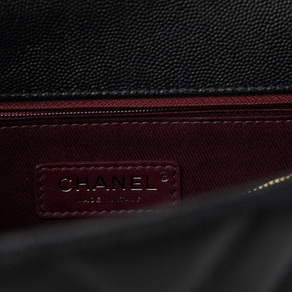 Chanel Caviar Chevron Quilted Small Coco Handle Flap Black 9 of 11