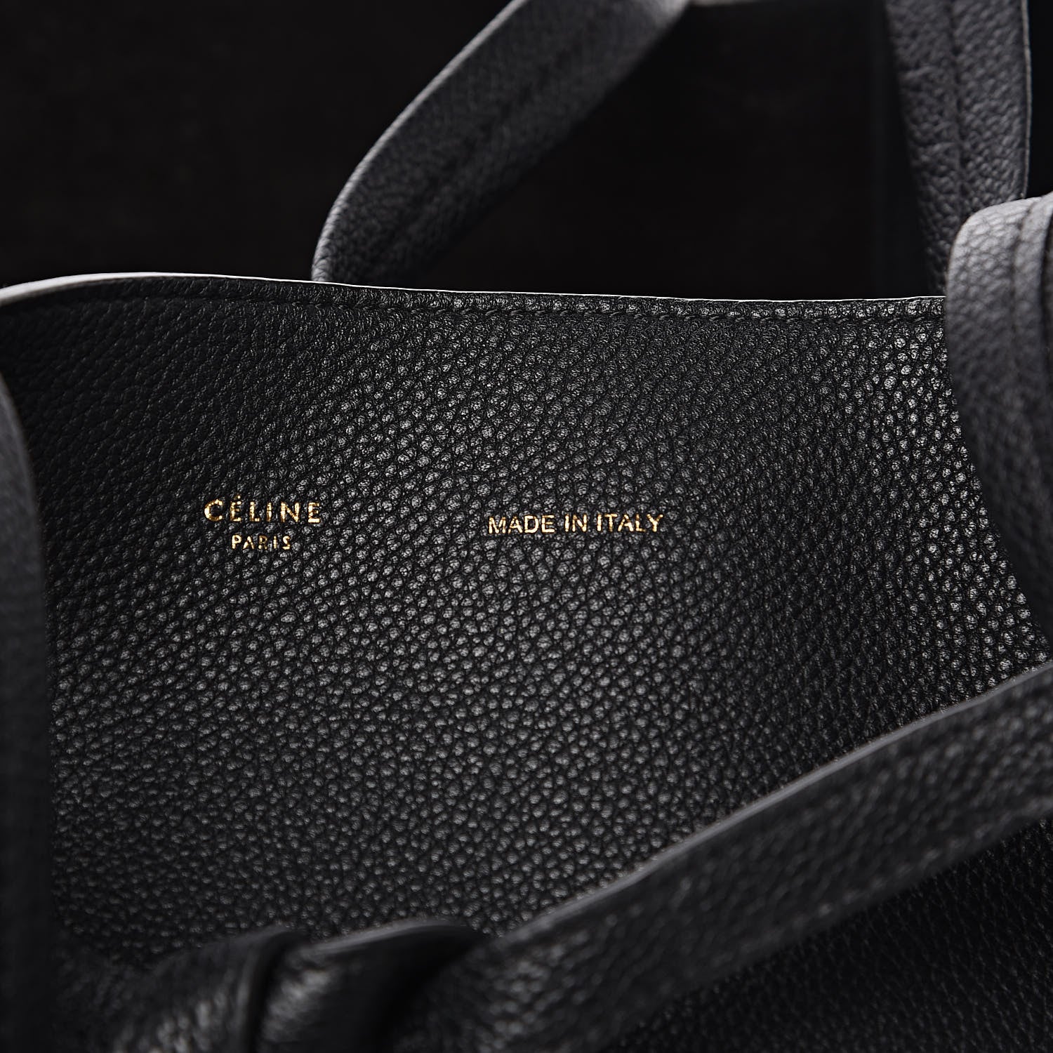 Celine Soft Grained Calfskin Small Belt Cabas Phantom Black 6 of 9
