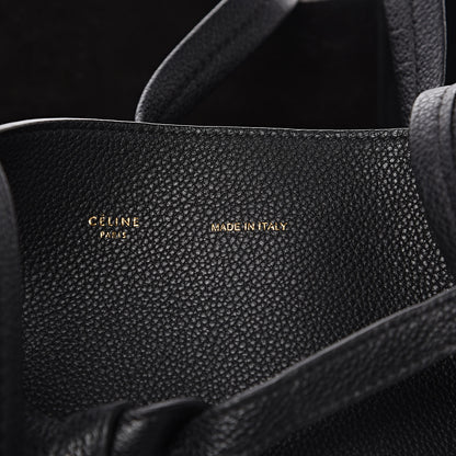 Celine Soft Grained Calfskin Small Belt Cabas Phantom Black 6 of 9