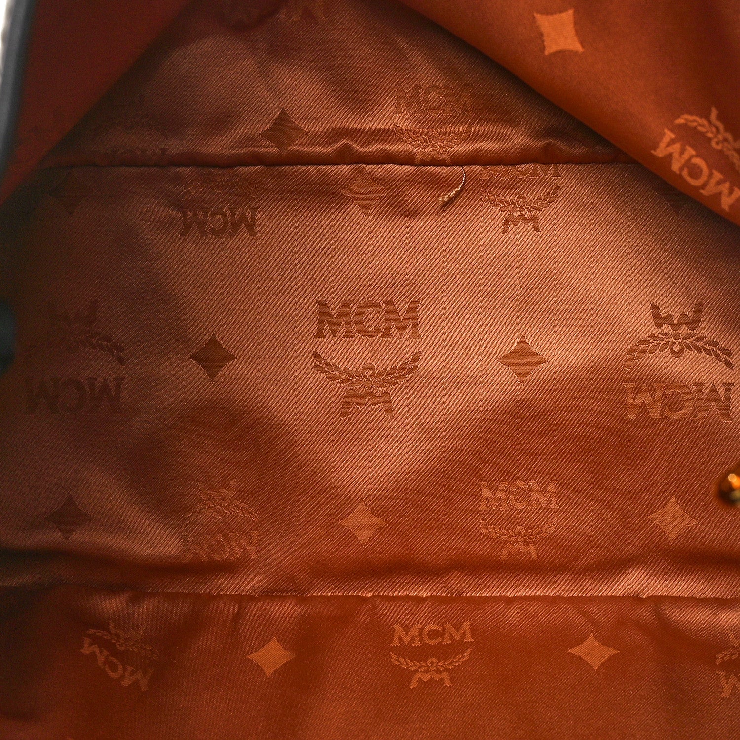 MCM Metallic Visetos Medium Shopper Tote Gold 5 of 9