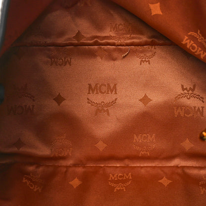 MCM Metallic Visetos Medium Shopper Tote Gold 5 of 9