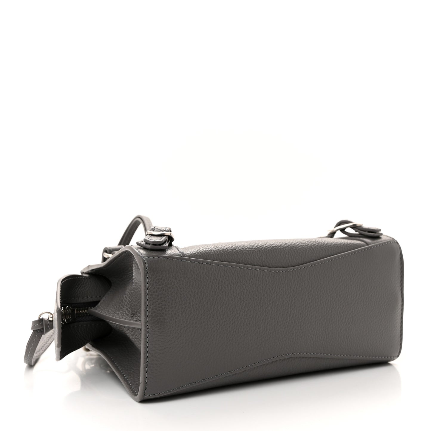 Grained Calfskin Neo Classic Silver Hardware Mini City Dark Grey