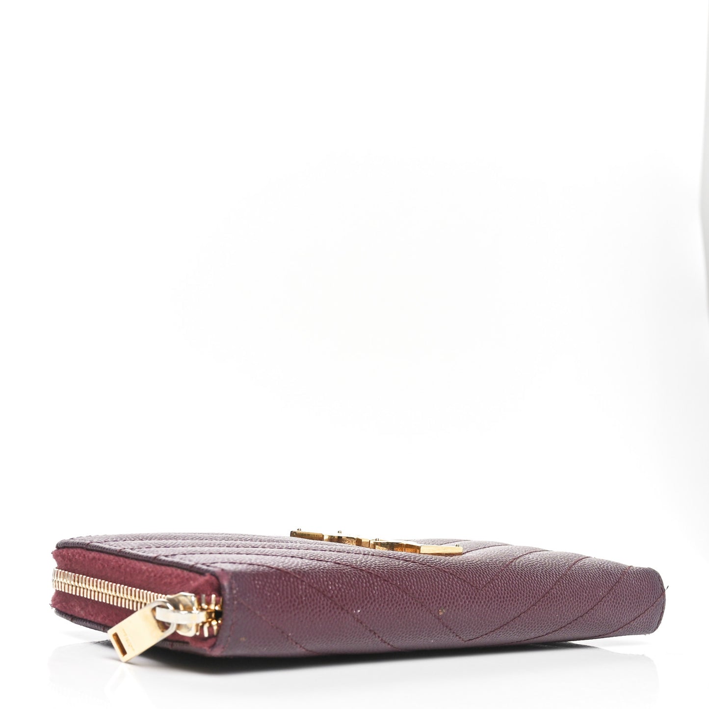 Grain De Poudre Matelasse Chevron Monogram Zip Around Wallet Rouge Legion