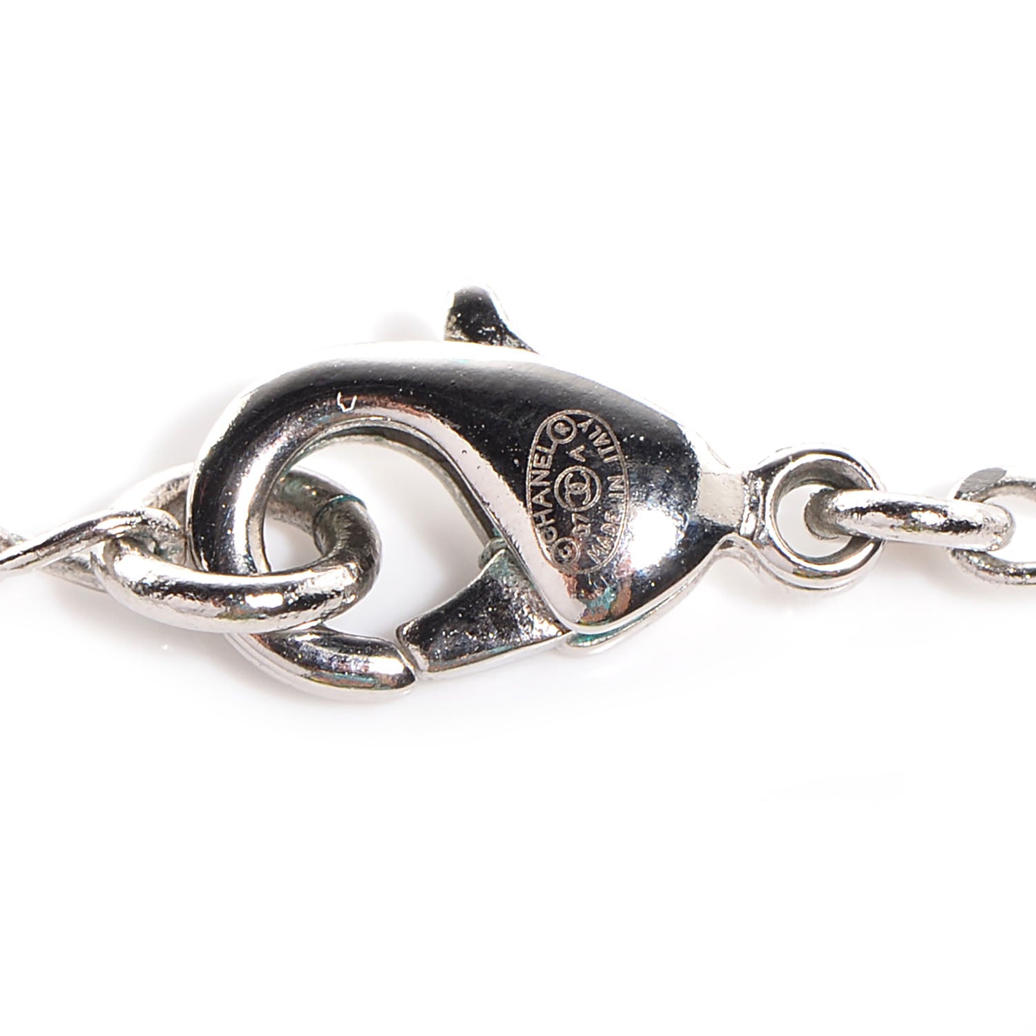 Chanel Crystal Ball CC Necklace Silver 5 of 6