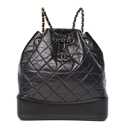 Chanel Aged Calfskin Quilted Small Gabrielle Backpack Black 1 of 9