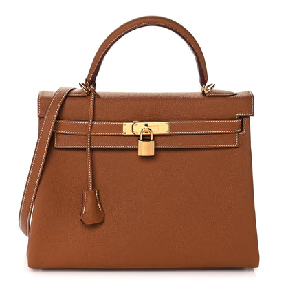 Hermes Togo Kelly Retourne 28 Gold 1 of 36