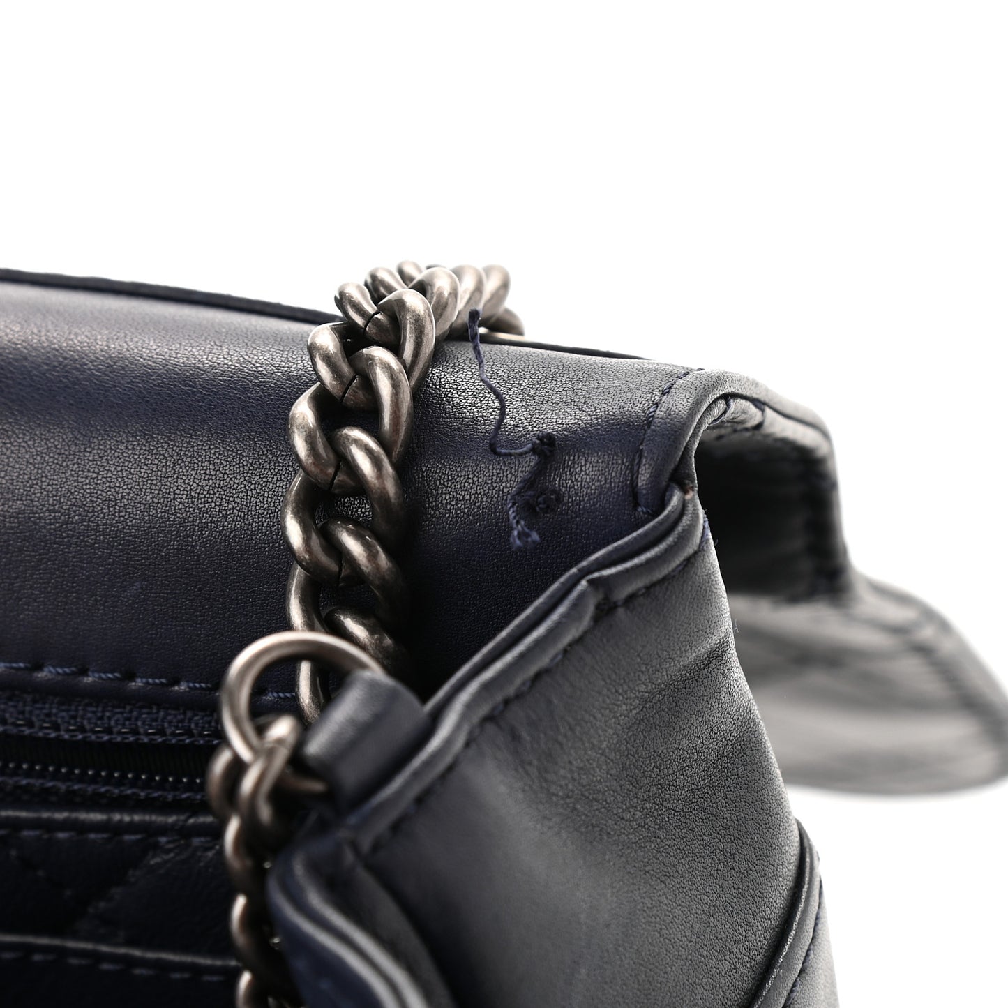 Calfskin Stitched Urban Luxury Top Handle Bag Navy