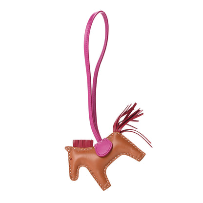 Hermes Milo Lambskin Grigri Rodeo Horse Bag Charm PM Gold Rubis Rose Poupre 1 of 5