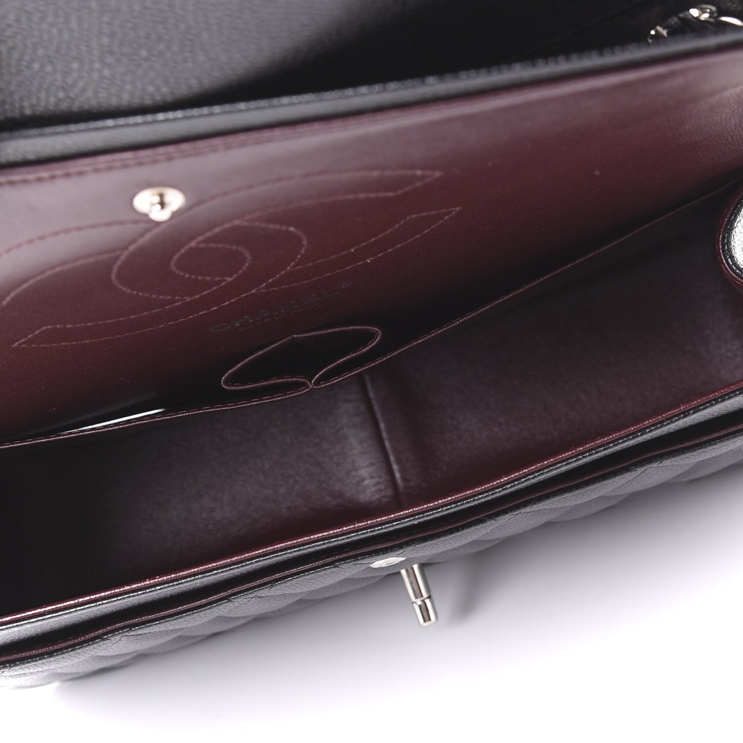 Caviar Quilted Jumbo Double Flap Black