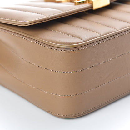 Saint Laurent Lambskin Matelasse Monogram Medium Vicky Chain Bag Brown 9 of 10