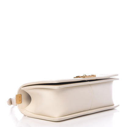 Chanel Caviar Suede Calfskin Chevron Medium Boy Flap White 4 of 13